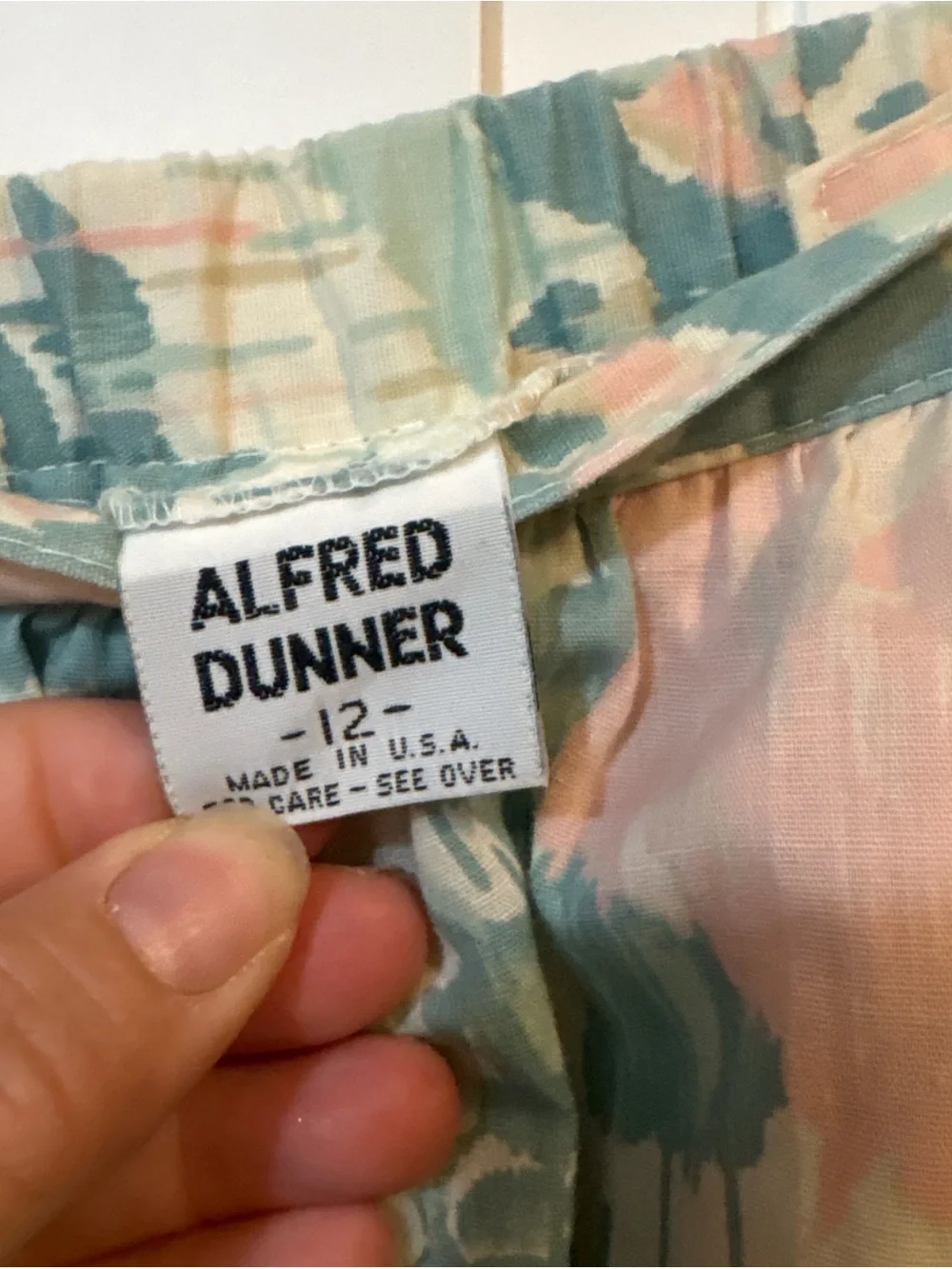 Alfred Dunner Size 12 Pastel Floral Midi Skirt Elastic Waist Cottagecore